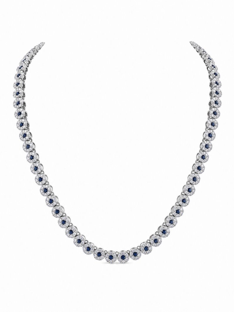 Colar Folheado a Ouro 18k e Prata Mini Flores Cravejadas