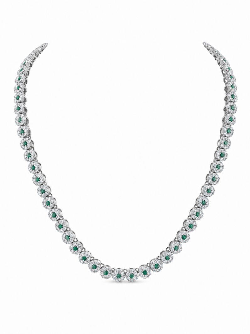 Colar Folheado a Ouro 18k e Prata Mini Flores Cravejadas
