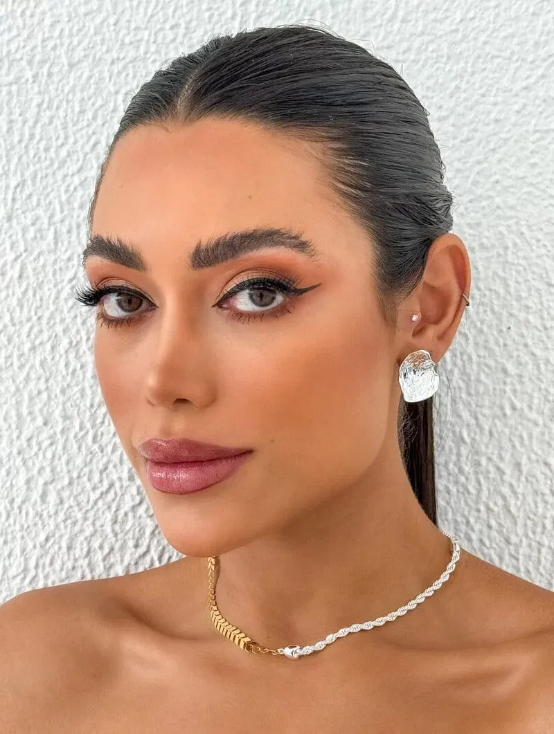 Colar Folheado a Ouro 18k e Prata Mix Banho Cordão Baiano e Escamas
