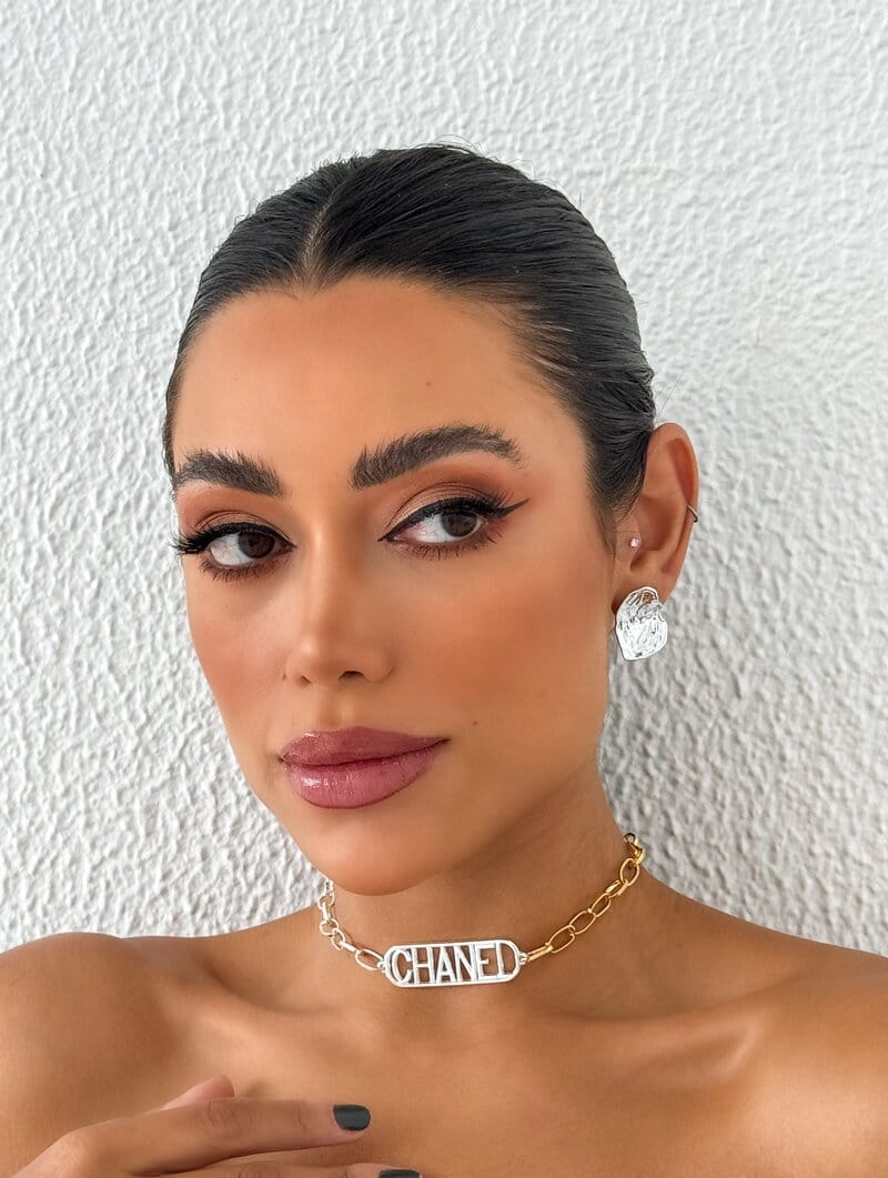 Colar Folheado a Ouro 18k e Prata Mix Banho Corrente com Pingente Inspiração Joalheria
