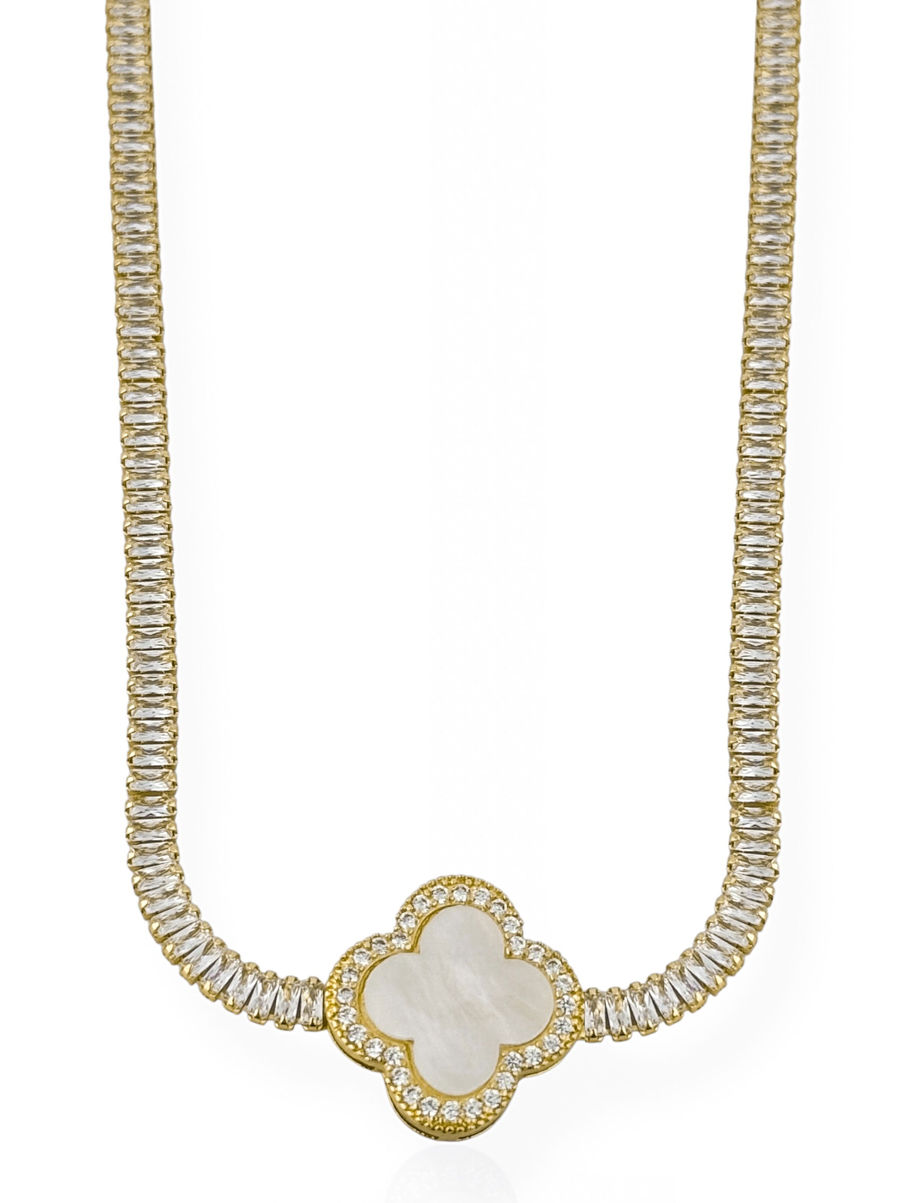 Colar Folheado a Ouro 18k e Prata Navete Inspiração Vg. Resinado