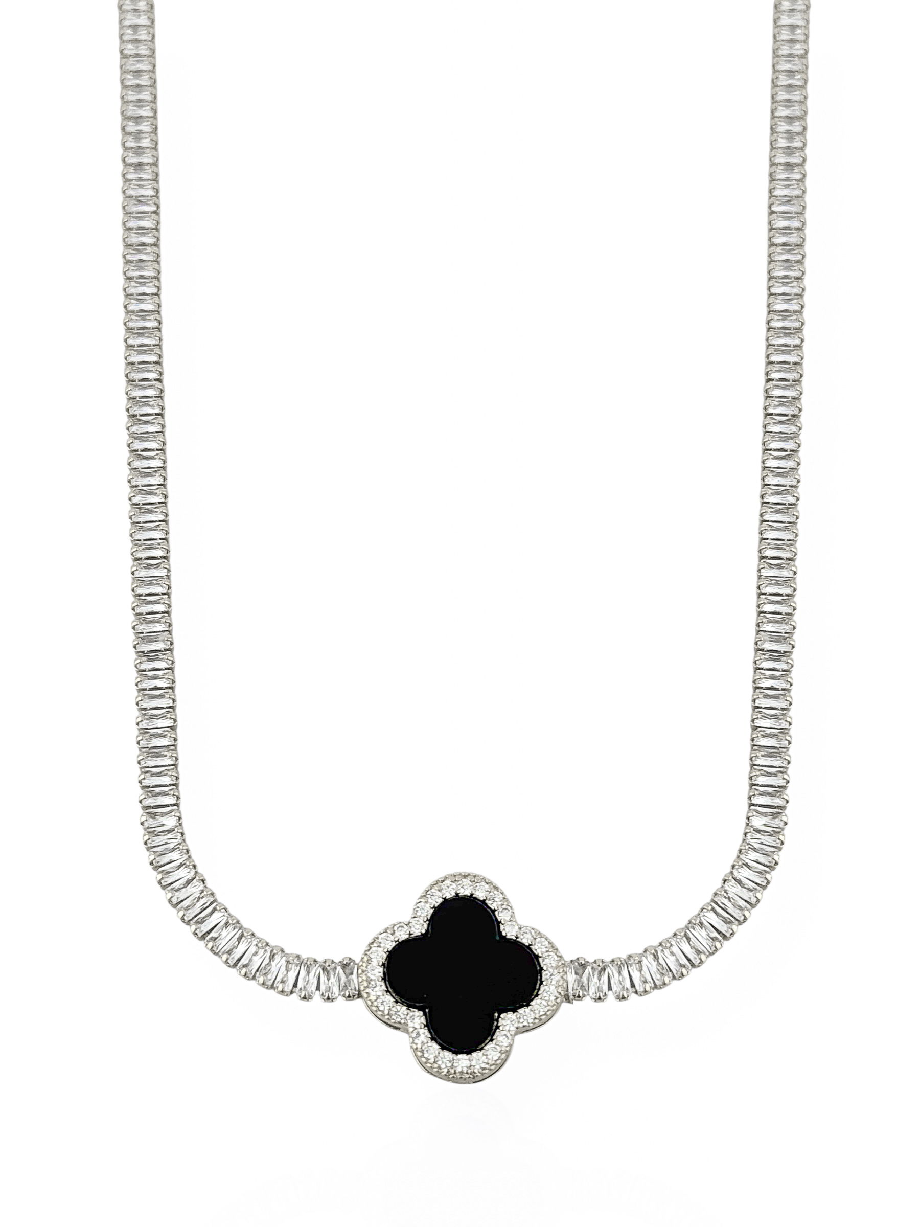 Colar Folheado a Ouro 18k e Prata Navete Inspiração Vg. Resinado