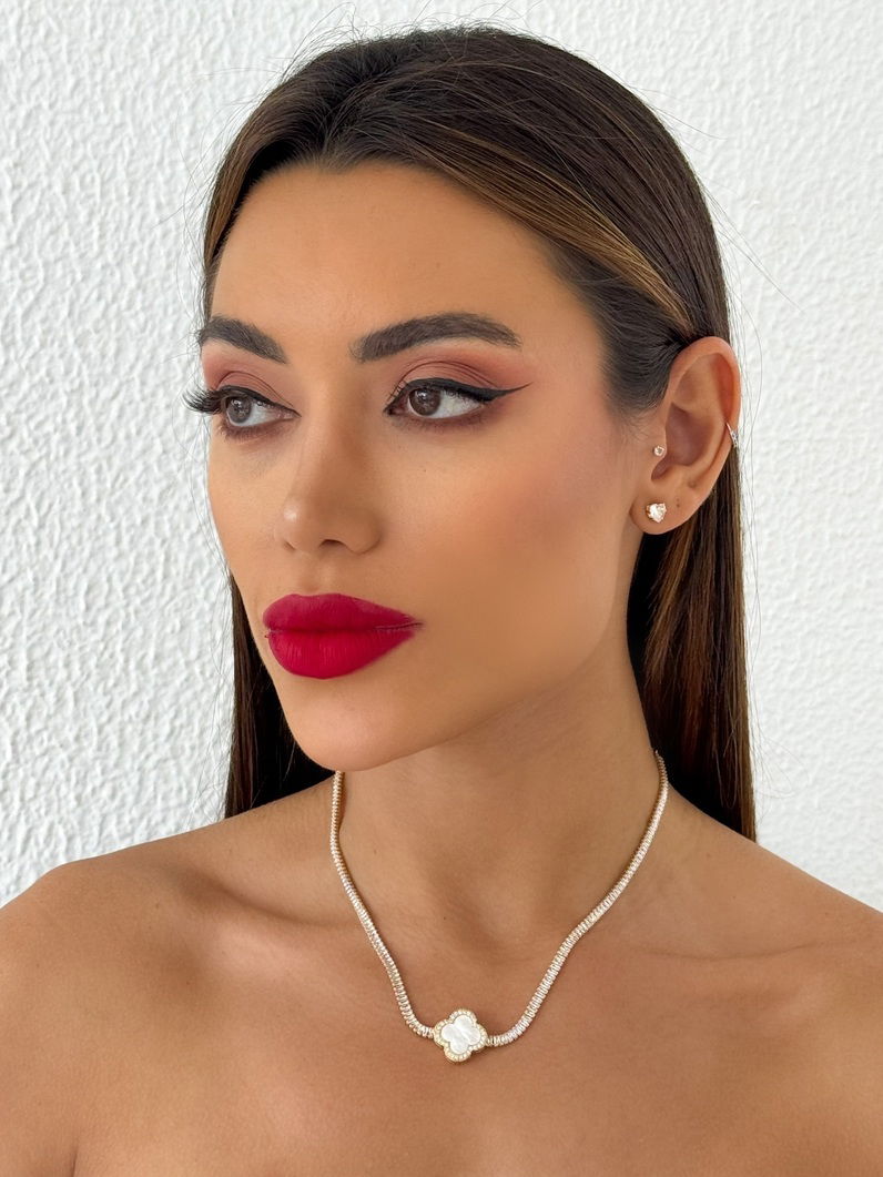 Colar Folheado a Ouro 18k e Prata Navete Inspiração Vg. Resinado