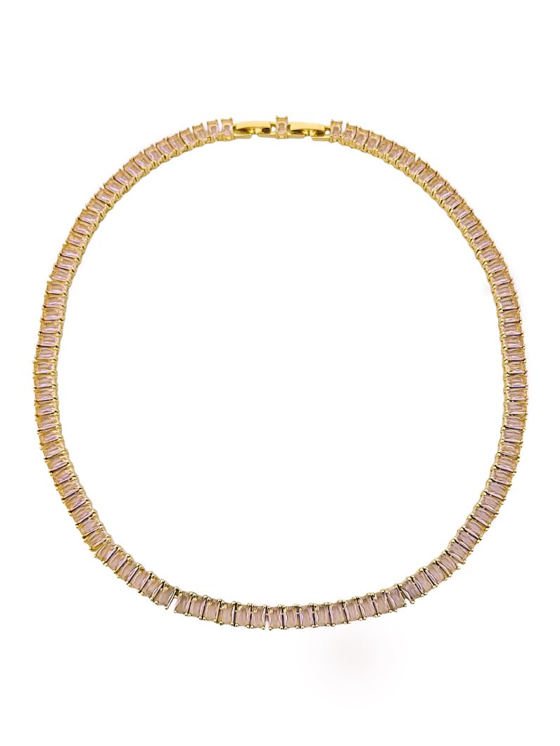 Colar Folheado a Ouro 18k e Prata Navetes Coloridos
