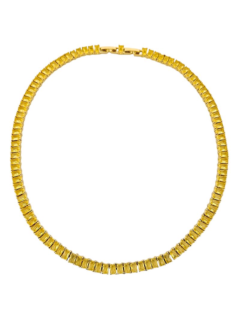 Colar Folheado a Ouro 18k e Prata Navetes Coloridos