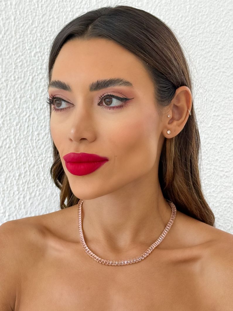 Colar Folheado a Ouro 18k e Prata Navetes Coloridos