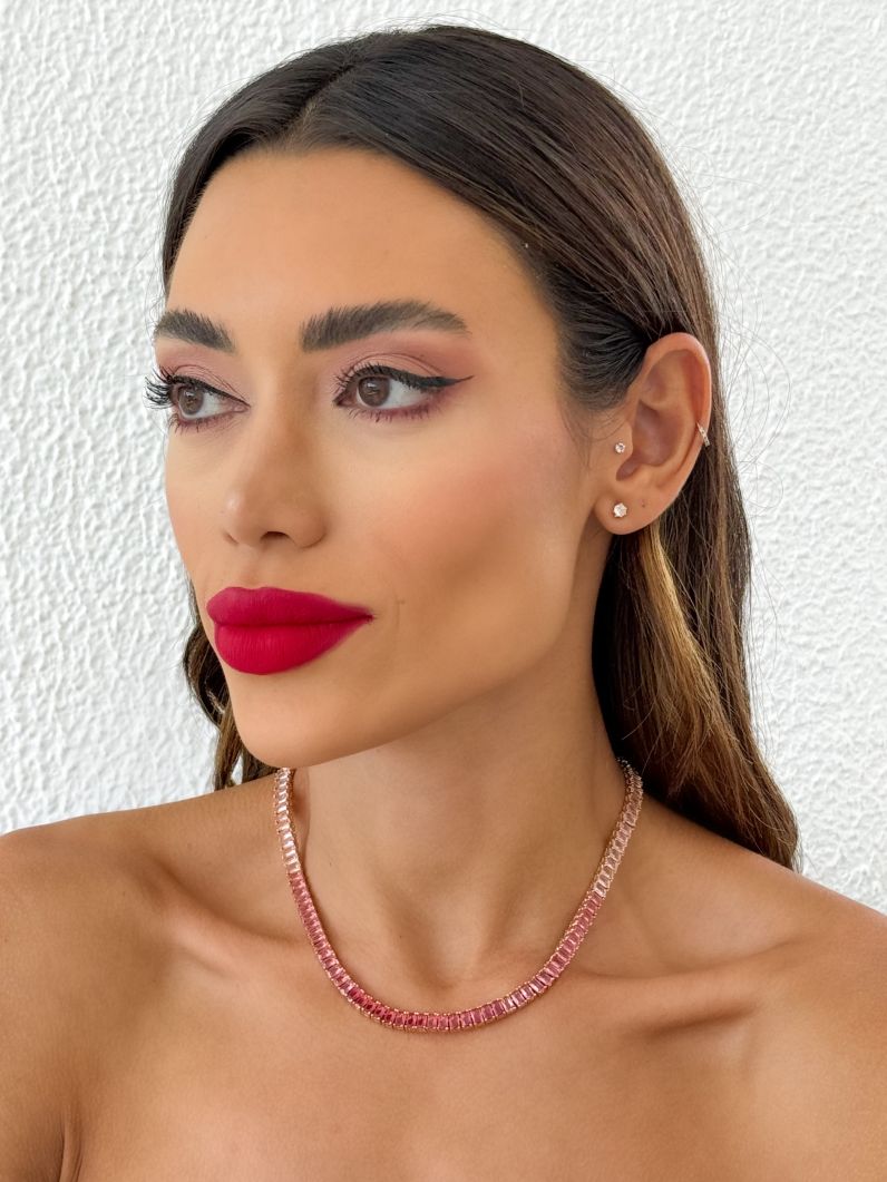 Colar Folheado a Ouro 18k e Prata Navetes Coloridos
