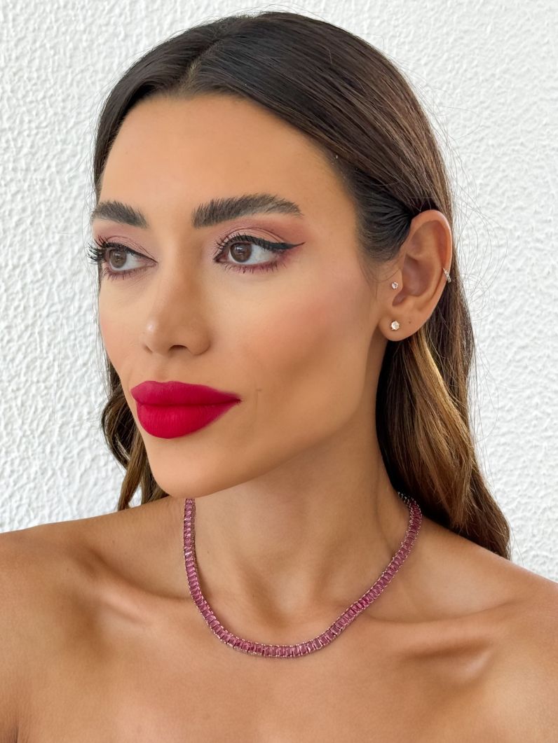 Colar Folheado a Ouro 18k e Prata Navetes Coloridos