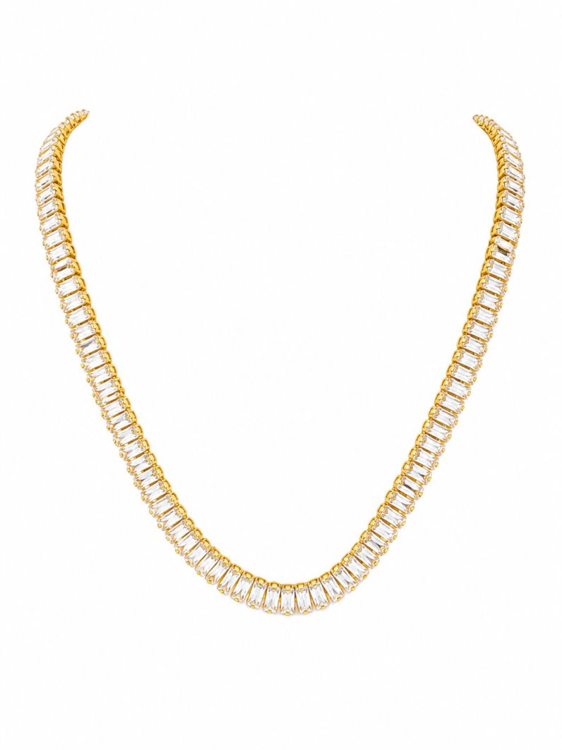 Colar Folheado a Ouro 18k e Prata Navetes Coloridos