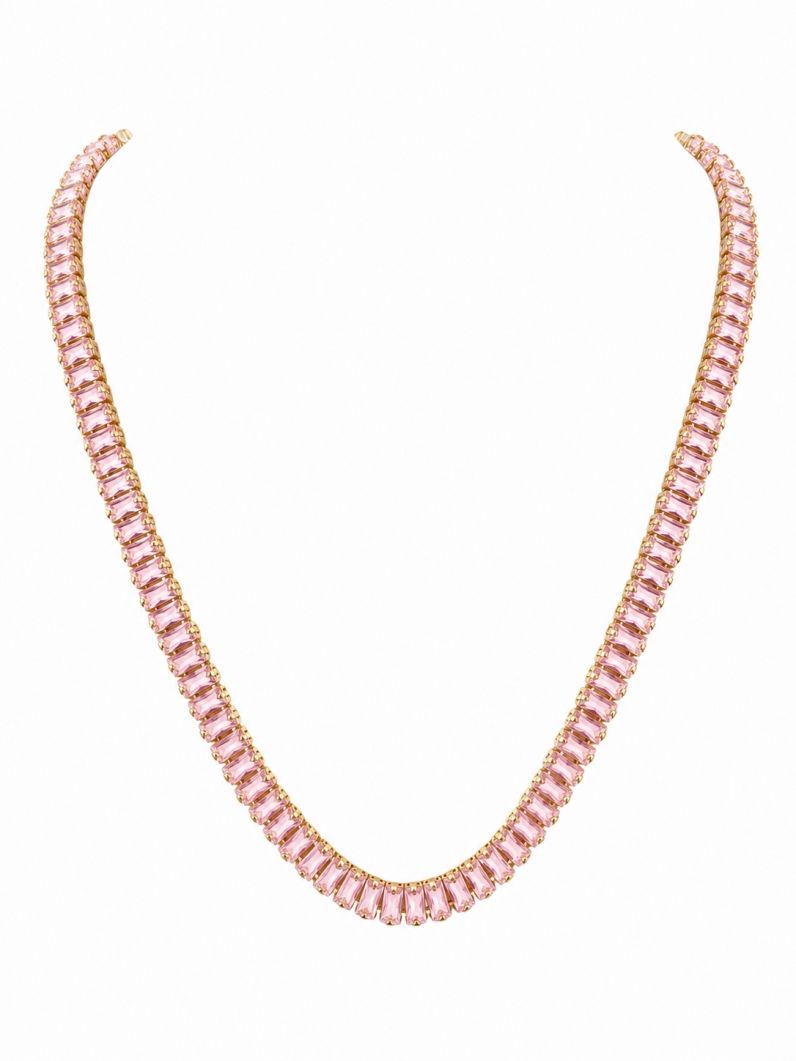 Colar Folheado a Ouro 18k e Prata Navetes Coloridos