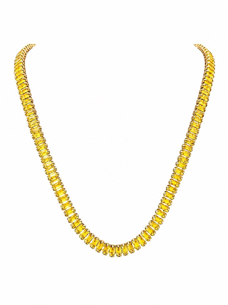 Colar Folheado a Ouro 18k e Prata Navetes Coloridos