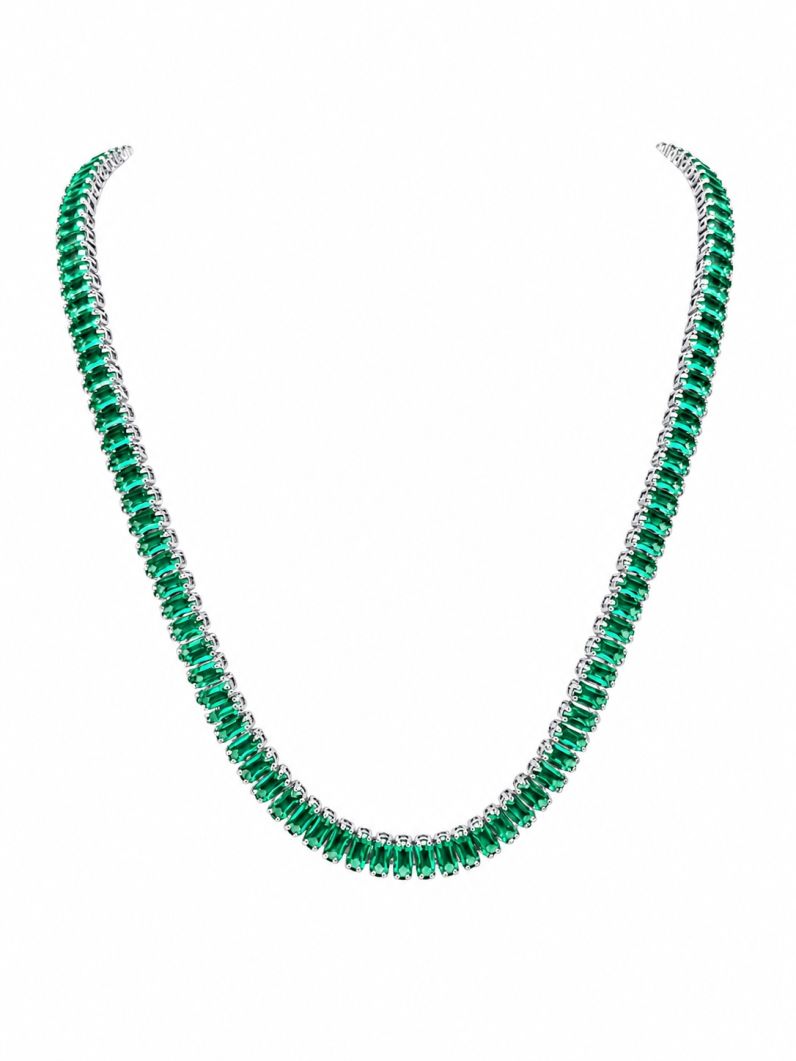 Colar Folheado a Ouro 18k e Prata Navetes Coloridos