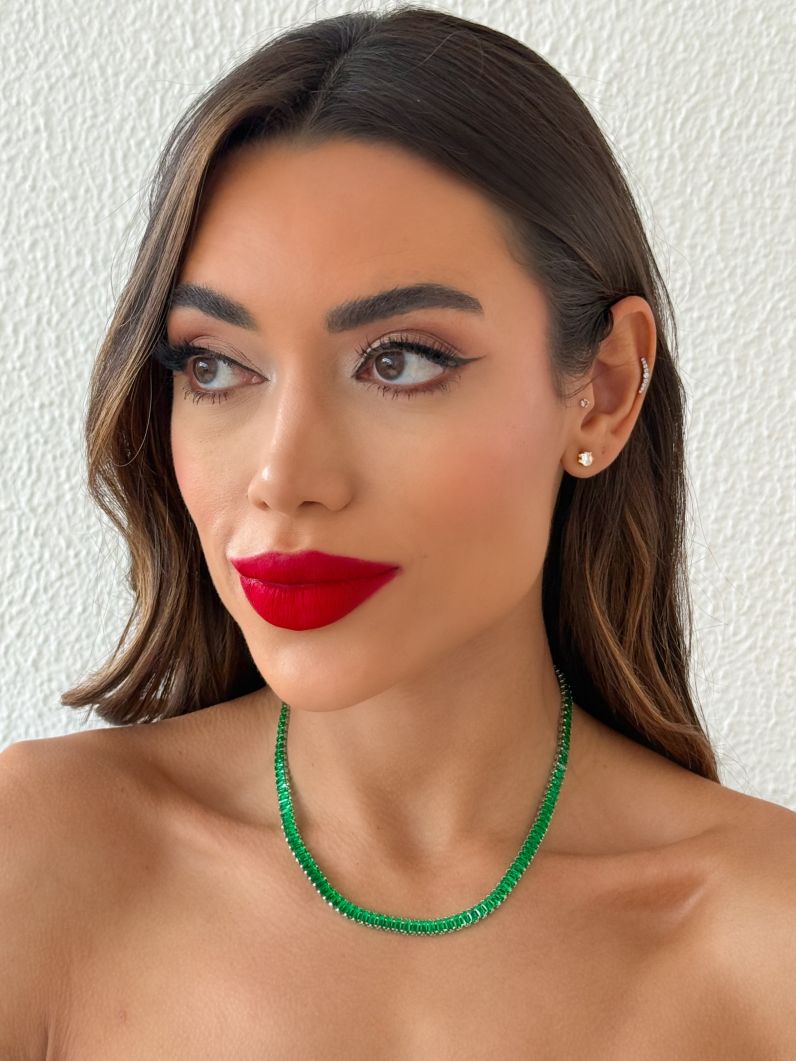 Colar Folheado a Ouro 18k e Prata Navetes Coloridos