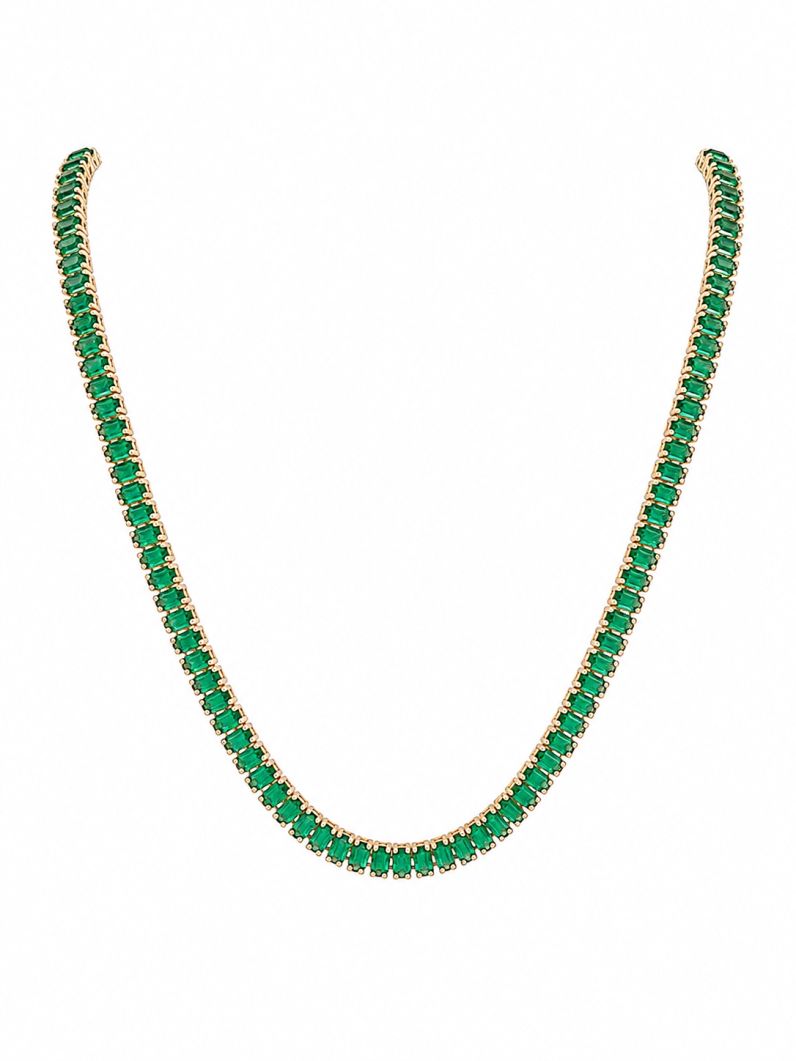 Colar Folheado a Ouro 18k e Prata Navetes Coloridos