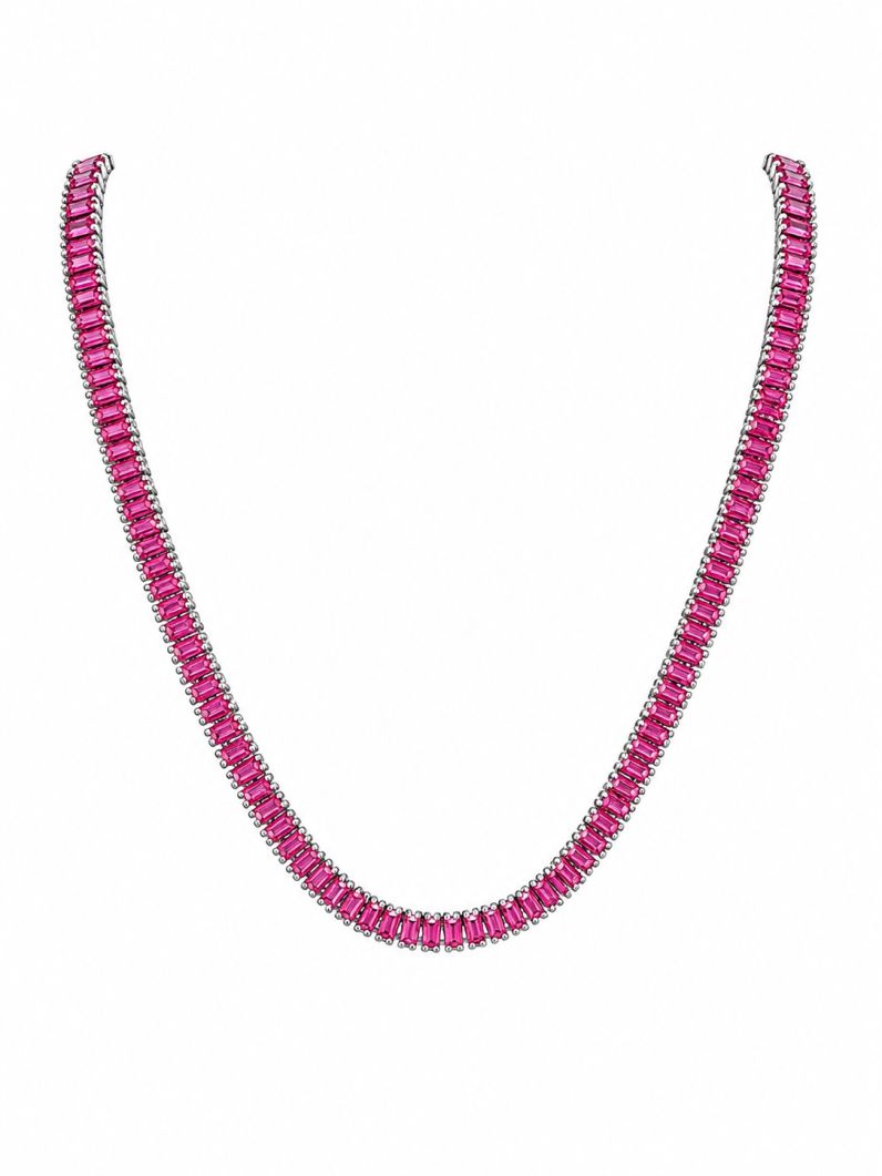 Colar Folheado a Ouro 18k e Prata Navetes Coloridos