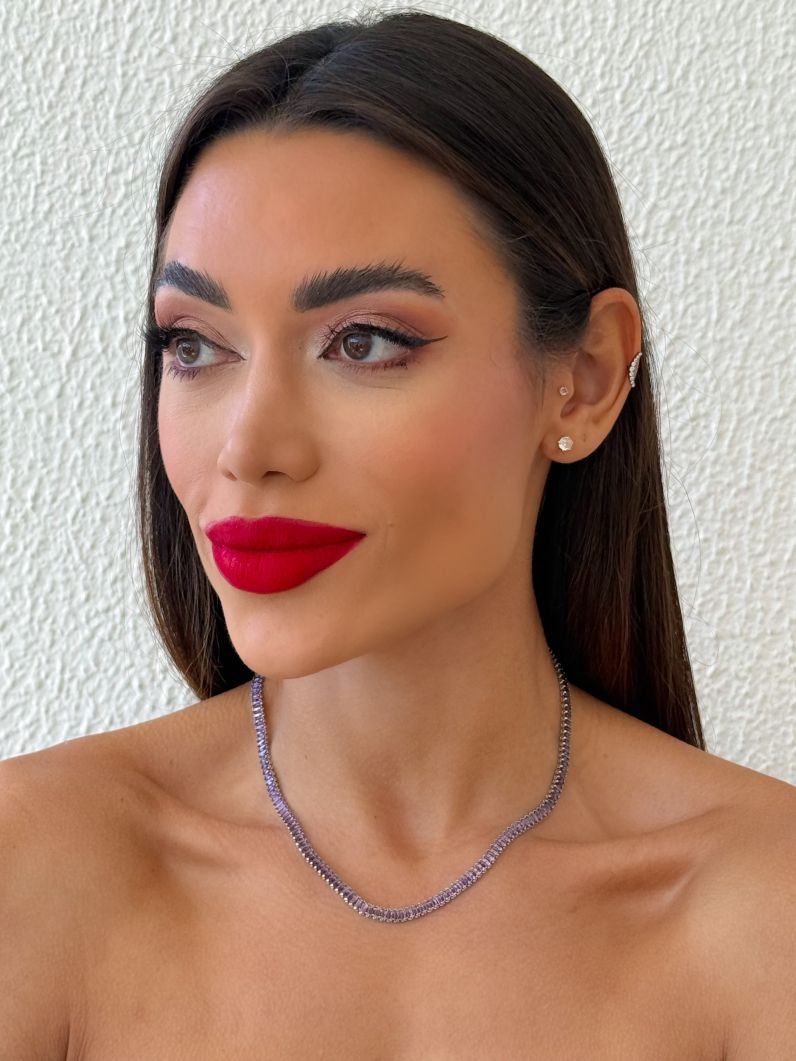 Colar Folheado a Ouro 18k e Prata Navetes Coloridos
