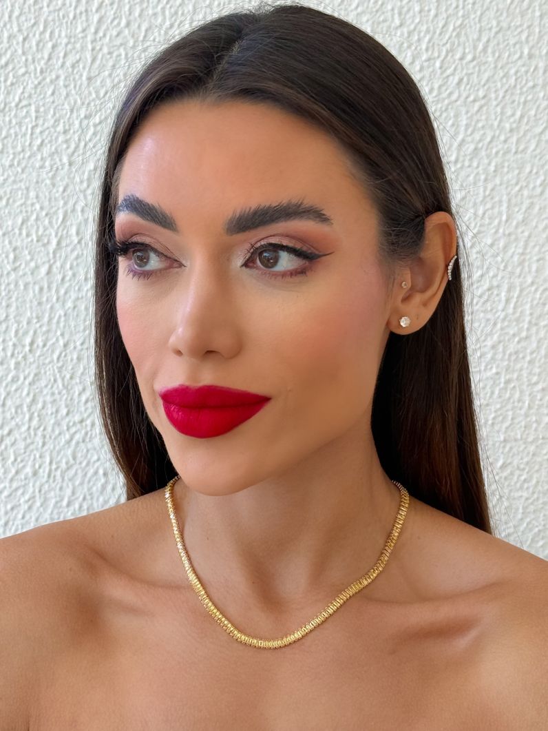 Colar Folheado a Ouro 18k e Prata Navetes Coloridos
