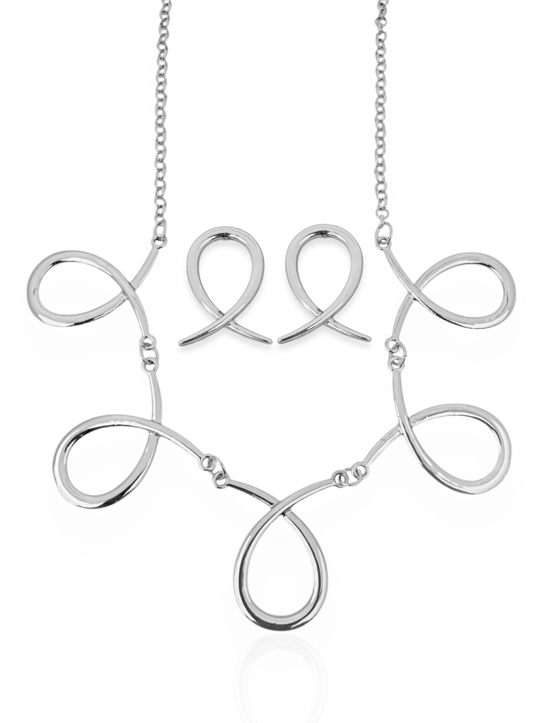 Conjunto Colar e Brinco Folheado a Ouro 18k e Prata Ondulado