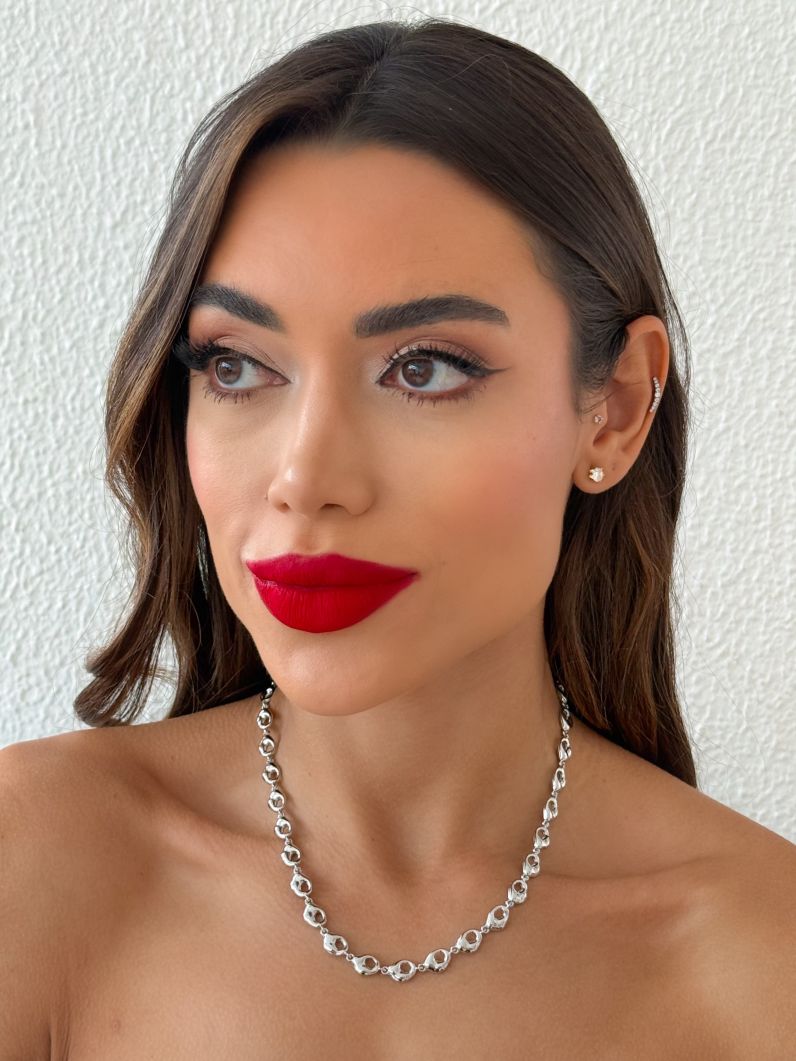 Colar Folheado a Ouro 18k e Prata Mini Organico Martelado