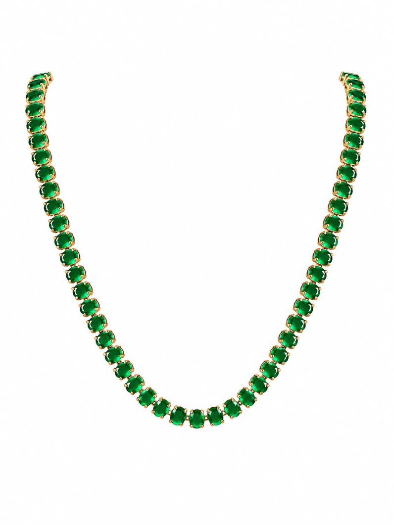 Colar Folheado a Ouro 18k e Prata Ovais Coloridos
