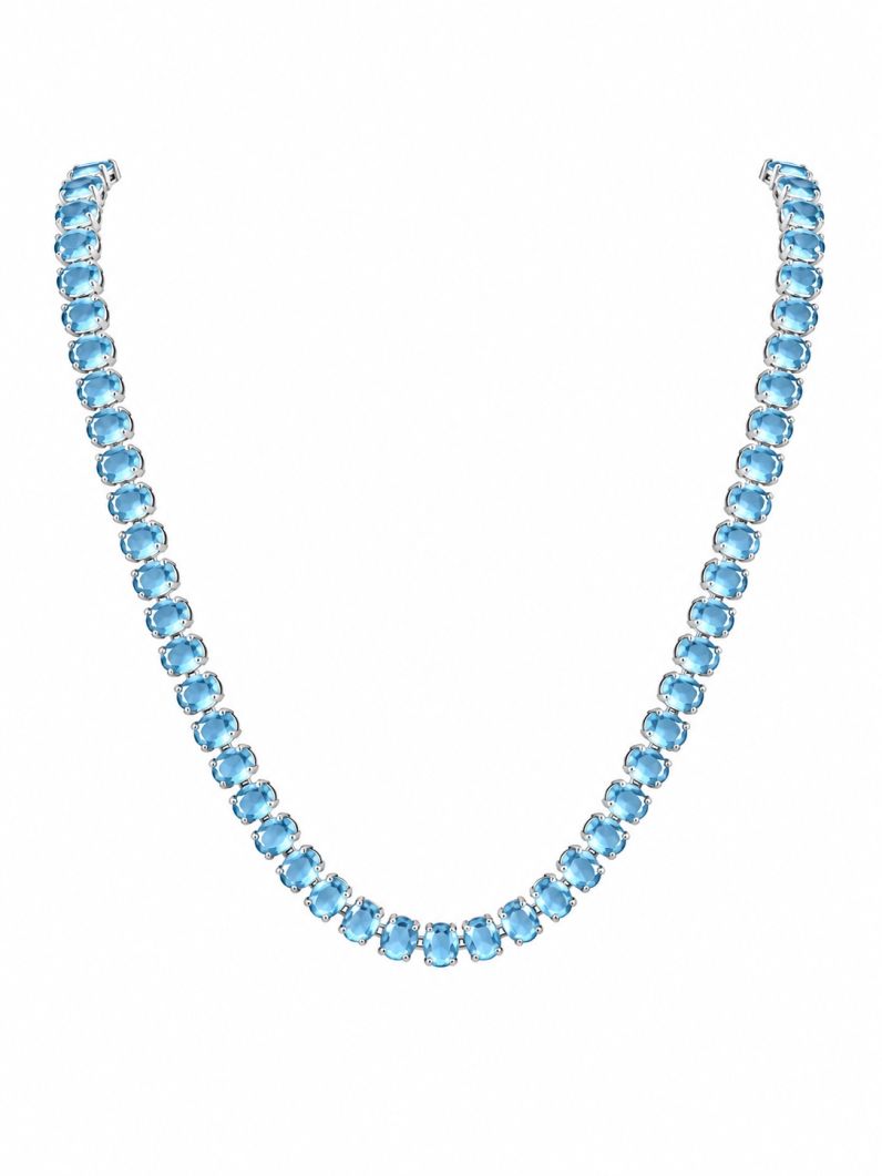 Colar Folheado a Ouro 18k e Prata Ovais Coloridos