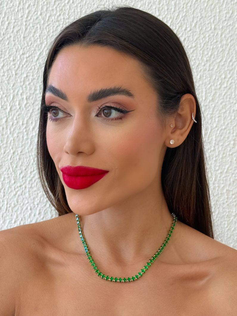 Colar Folheado a Ouro 18k e Prata Ovais Coloridos
