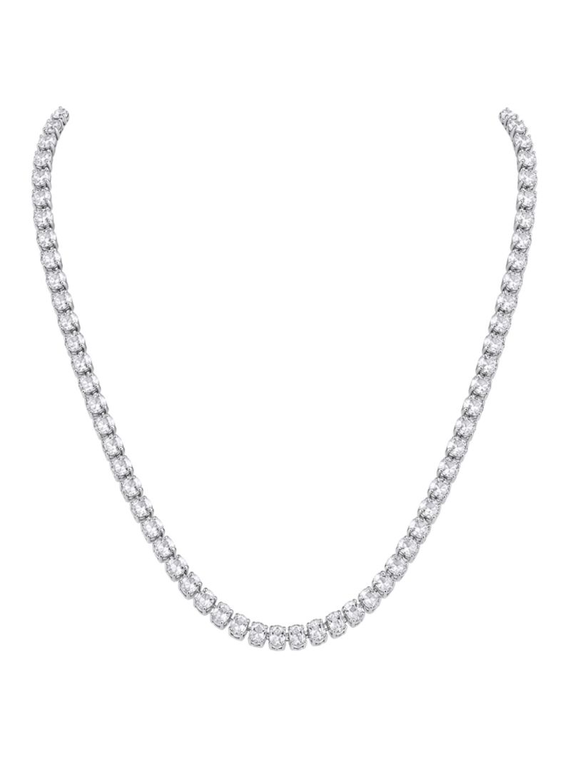 Colar Folheado a Ouro 18k e Prata Oval de Cristal Colorido