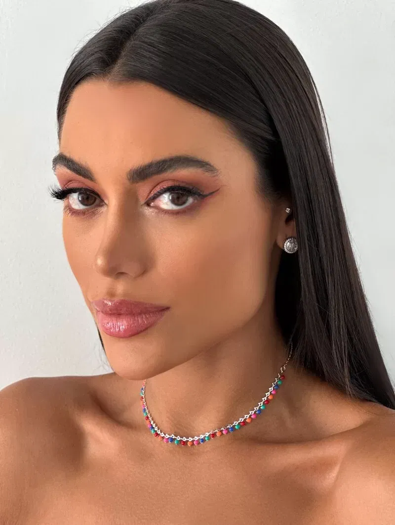 Colar Folheado a Ouro 18k e Prata Pingentes Resinados