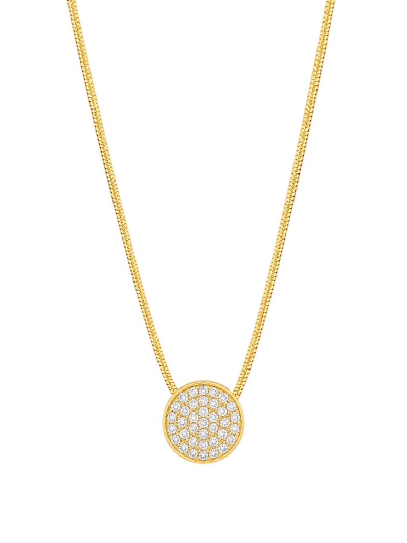 Colar Folheado a Ouro 18k e Prata Rabo de Rato com Circulo Cravejado