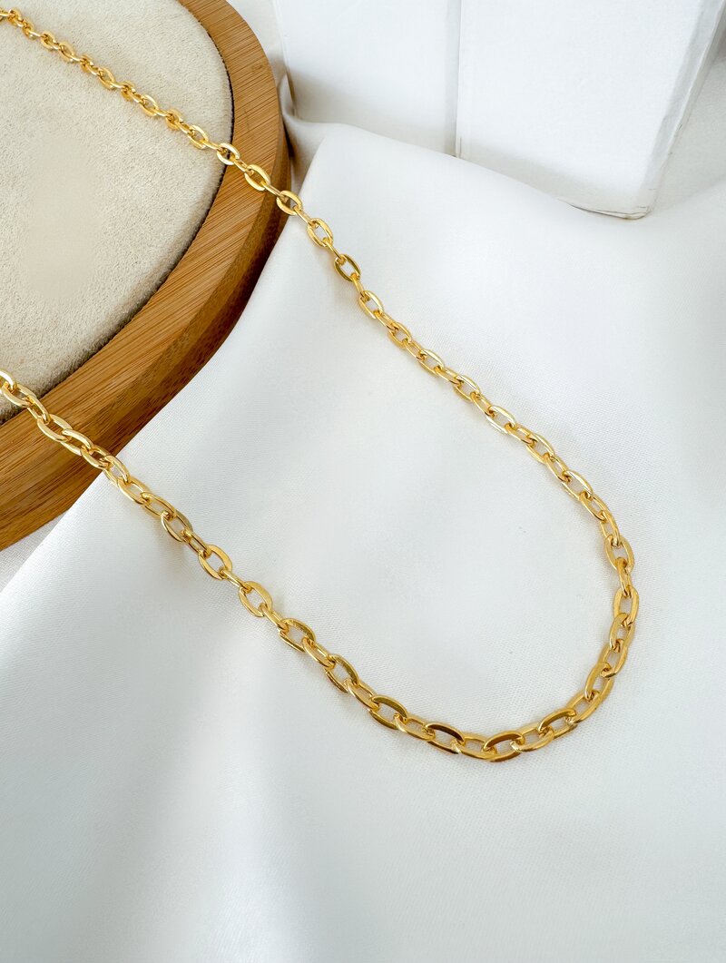 Colar Folheado a Ouro 18k e Prata Riviera Correntaria