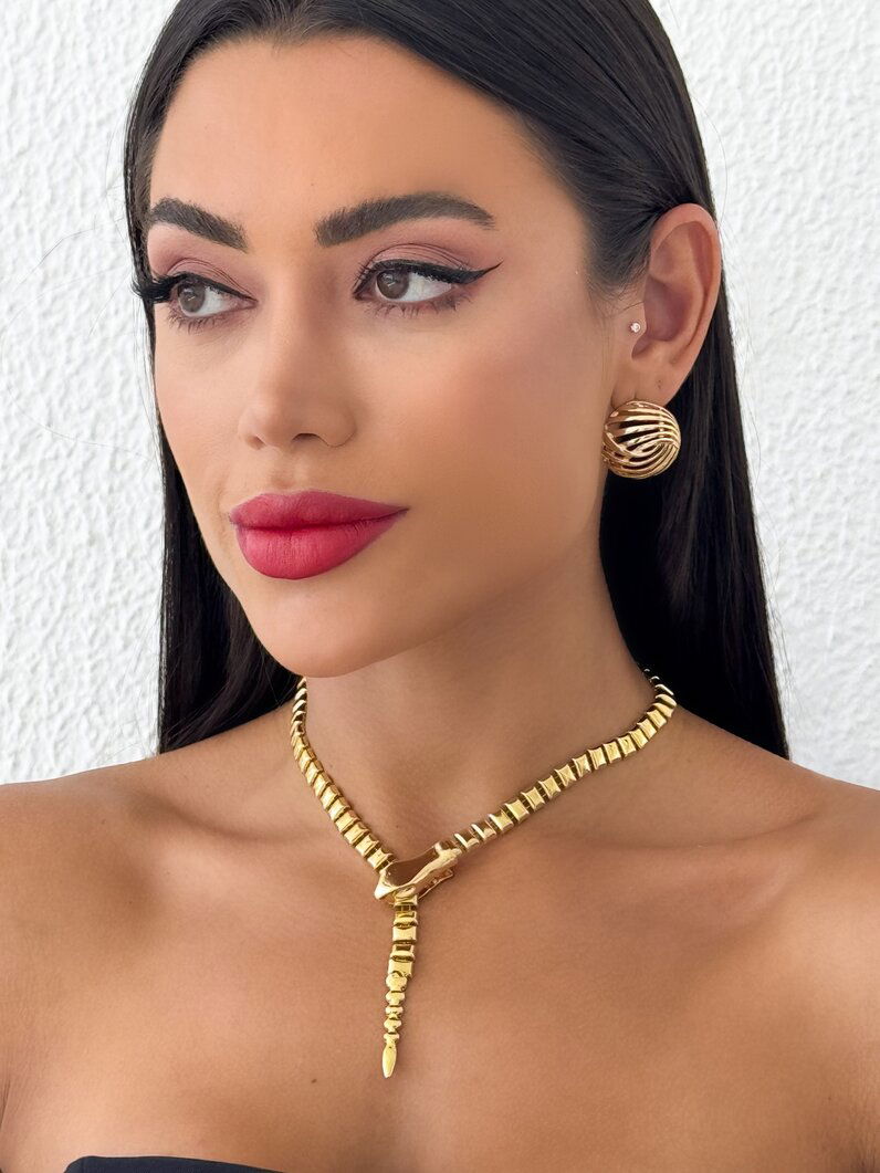 Colar Folheado a Ouro 18k e Prata Serpente