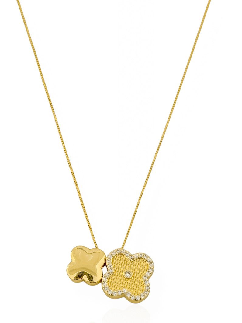 Colar Folheado a Ouro 18k e Prata Veneziana Com Dupla Inspiração Vg