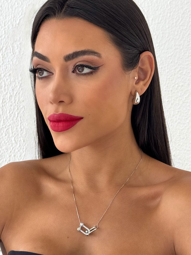 Colar Folheado a ouro 18K e Prata Veneziana Com Duplo Elo