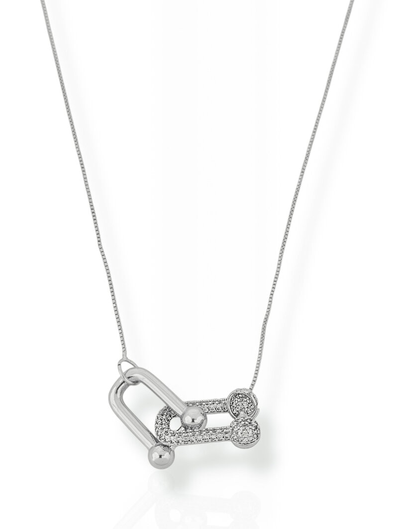 Colar Folheado a ouro 18K e Prata Veneziana Com Duplo Elo