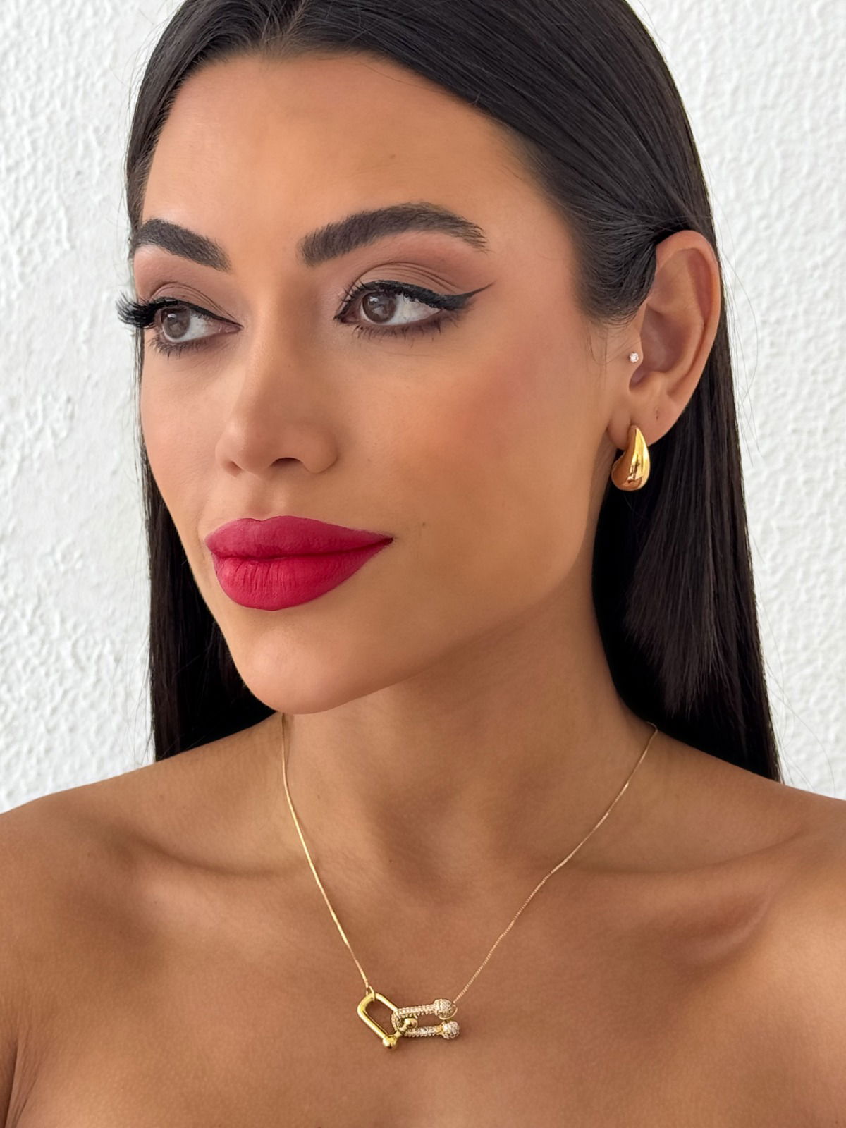 Colar Folheado a ouro 18K e Prata Veneziana Com Duplo Elo