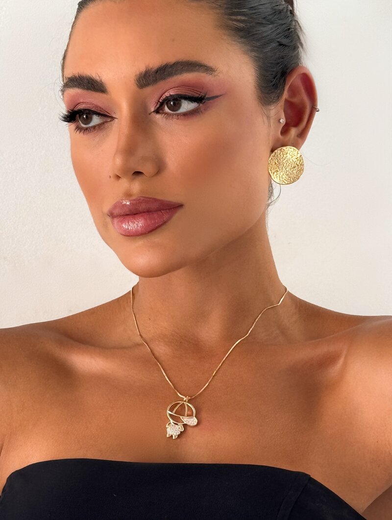 Colar Folheado a Ouro 18k e Prata Veneziana com Pingente Criança