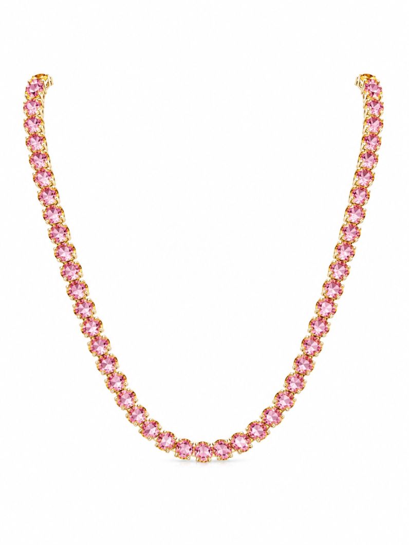 Colar Folheado a Ouro 18k e Prata Zirconia Circulos Coloridos