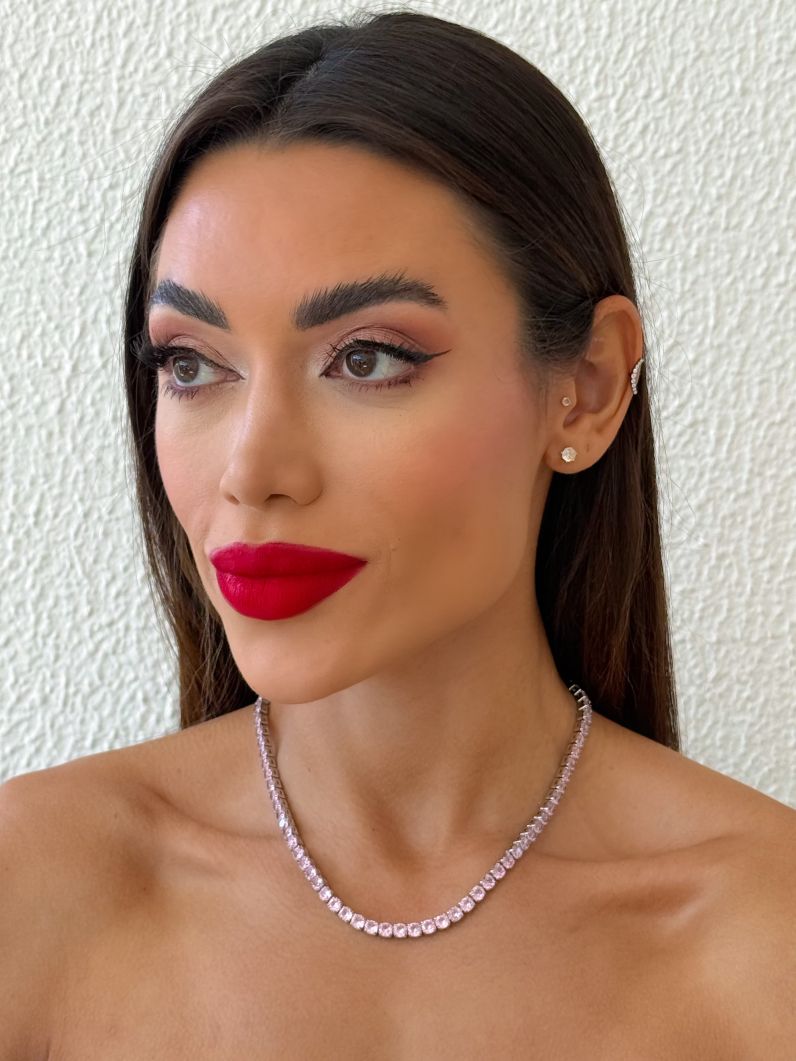 Colar Folheado a Ouro 18k e Prata Zirconia Circulos Coloridos