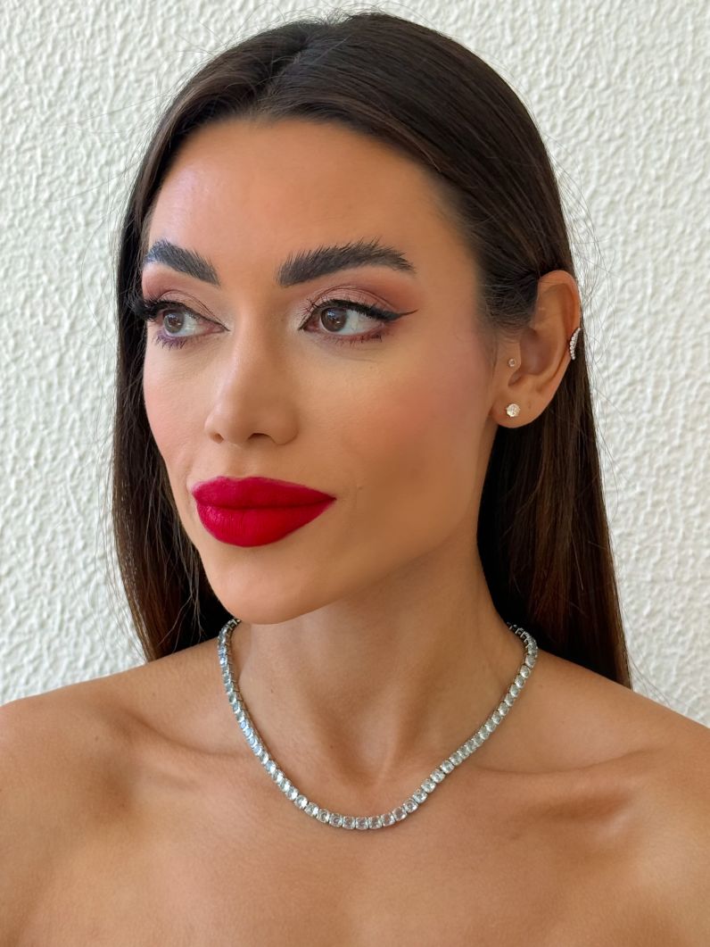 Colar Folheado a Ouro 18k e Prata Zirconia Circulos Coloridos