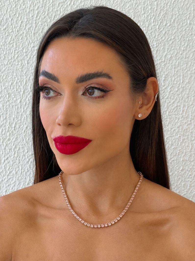 Colar Folheado a Ouro 18k e Prata Zirconia Circulos Coloridos