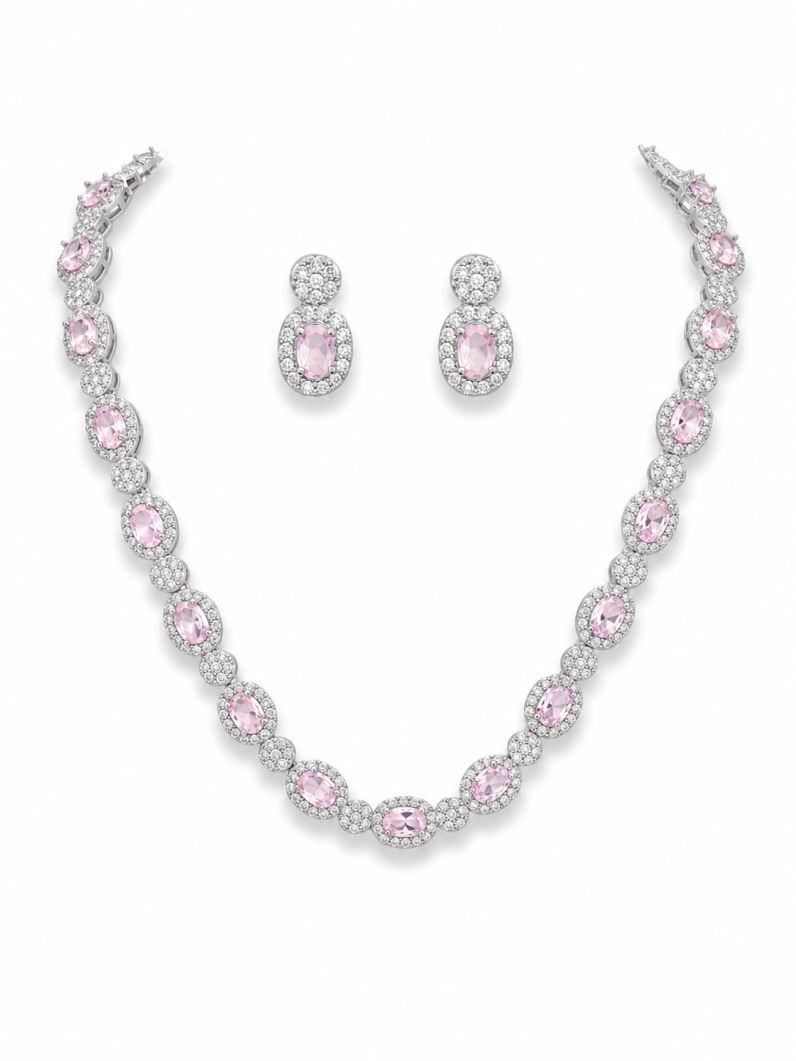 Colar Folheado a Ouro 18k e Prata Zirconia Oval