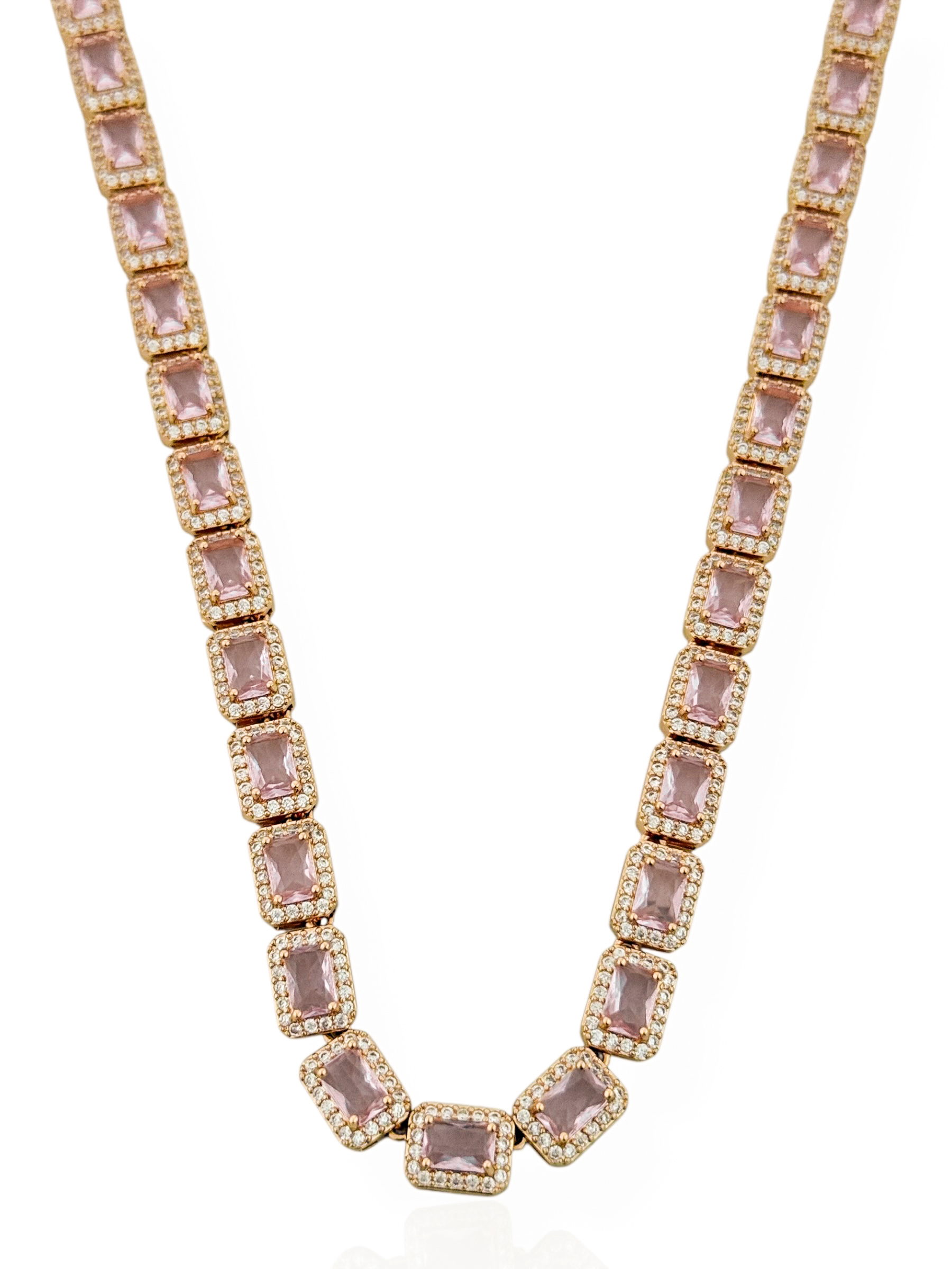 Colar Folheado a Ouro 18k e Prata Zirconia Quadrada