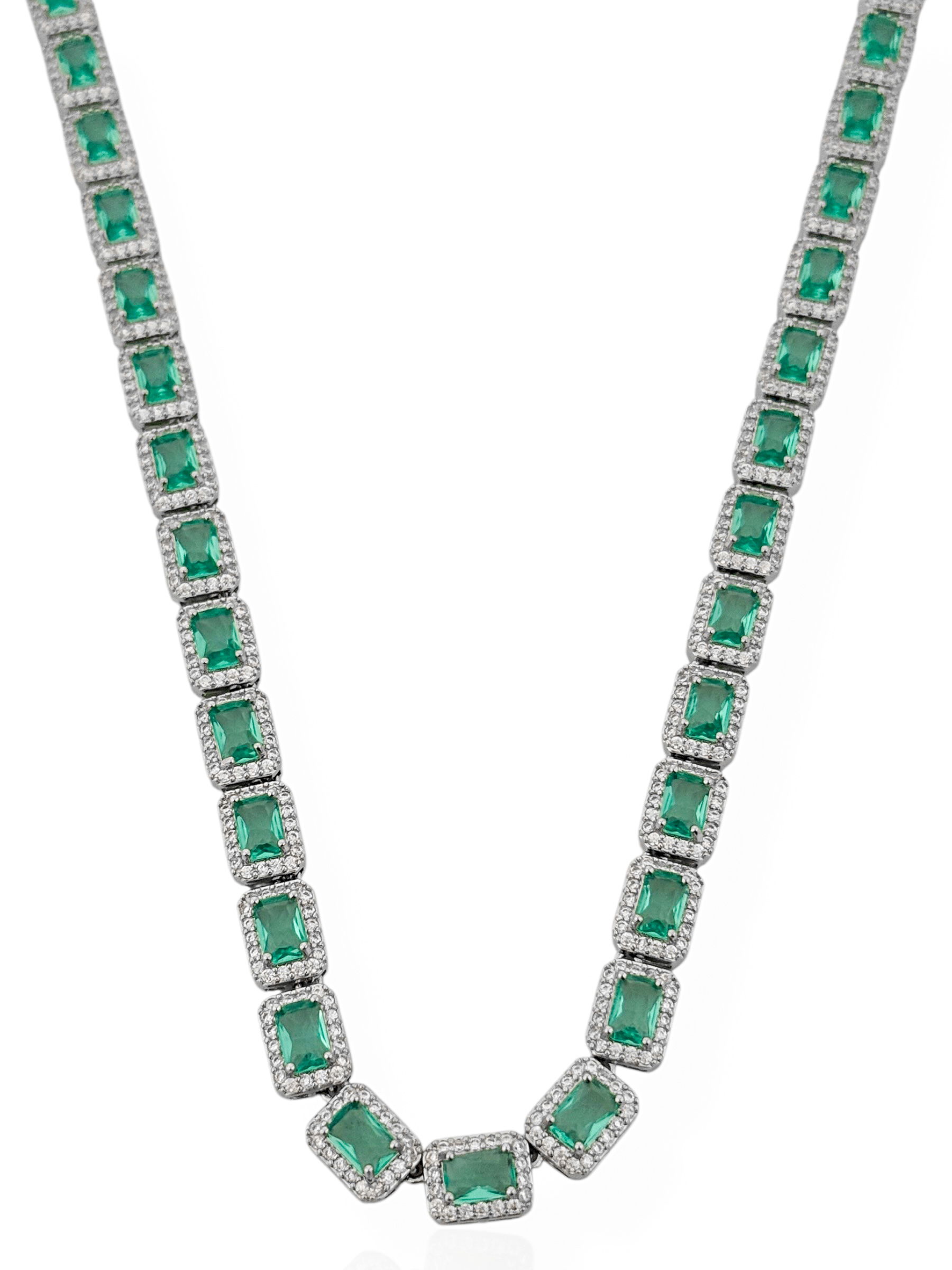Colar Folheado a Ouro 18k e Prata Zirconia Quadrada