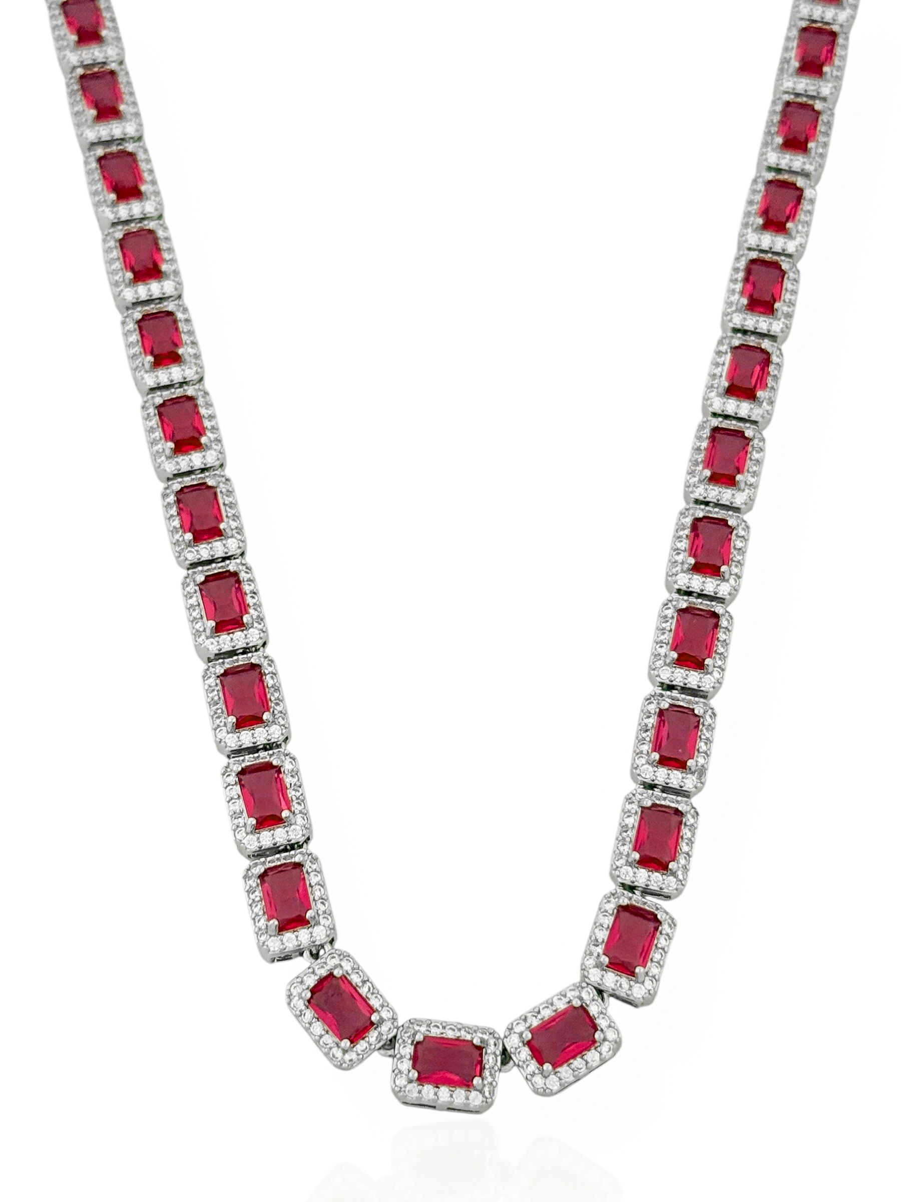 Colar Folheado a Ouro 18k e Prata Zirconia Quadrada