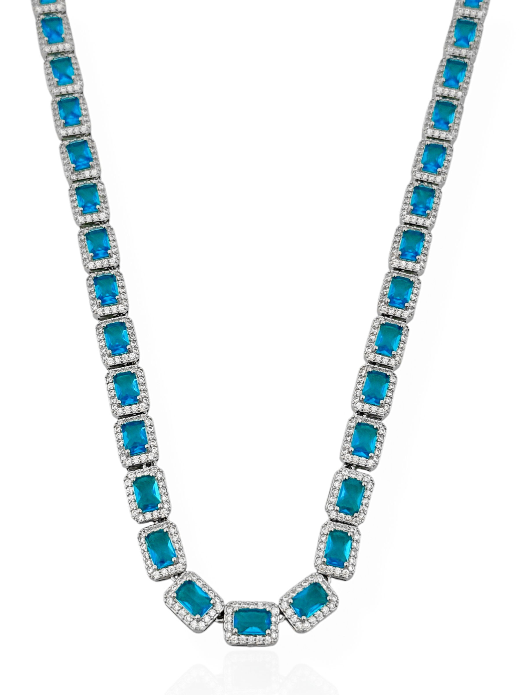 Colar Folheado a Ouro 18k e Prata Zirconia Quadrada