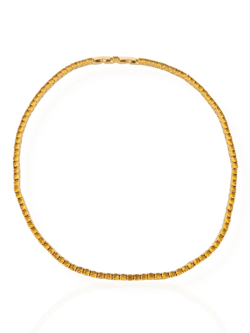 Colar Folheado a Ouro 18k e Prata Zircônias Coloridas