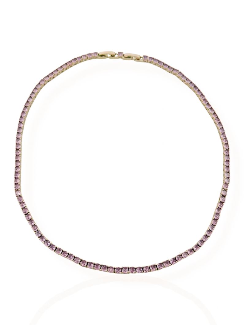 Colar Folheado a Ouro 18k e Prata Zircônias Coloridas