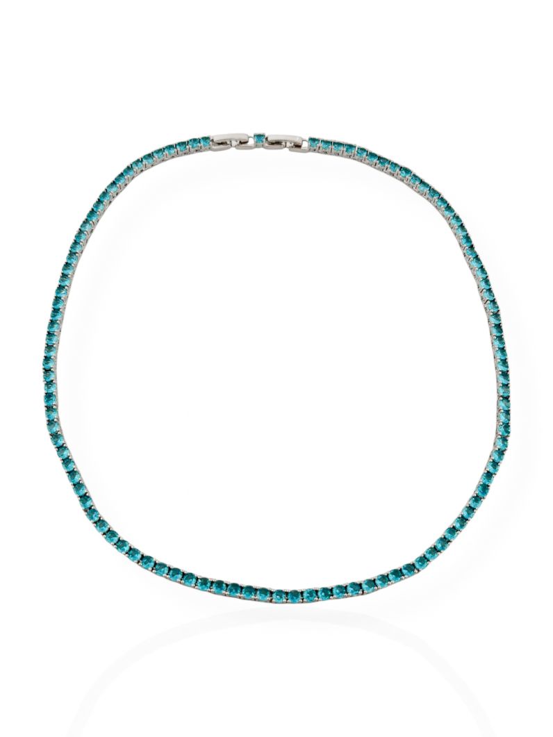 Colar Folheado a Ouro 18k e Prata Zircônias Coloridas
