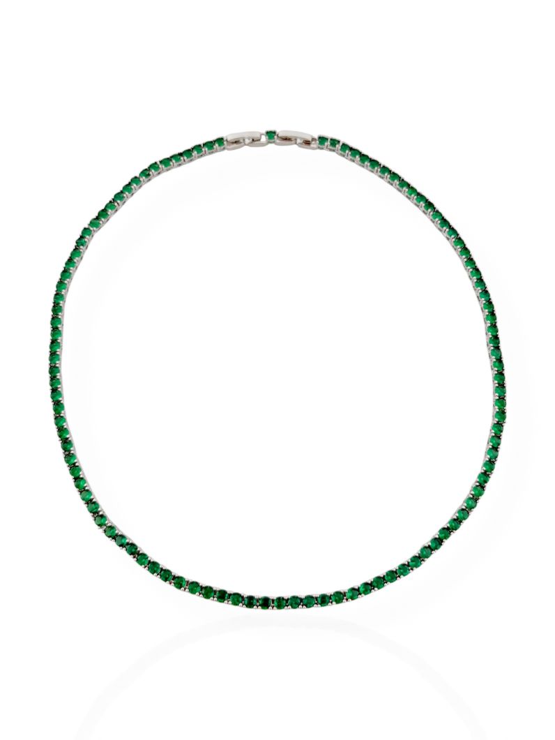 Colar Folheado a Ouro 18k e Prata Zircônias Coloridas