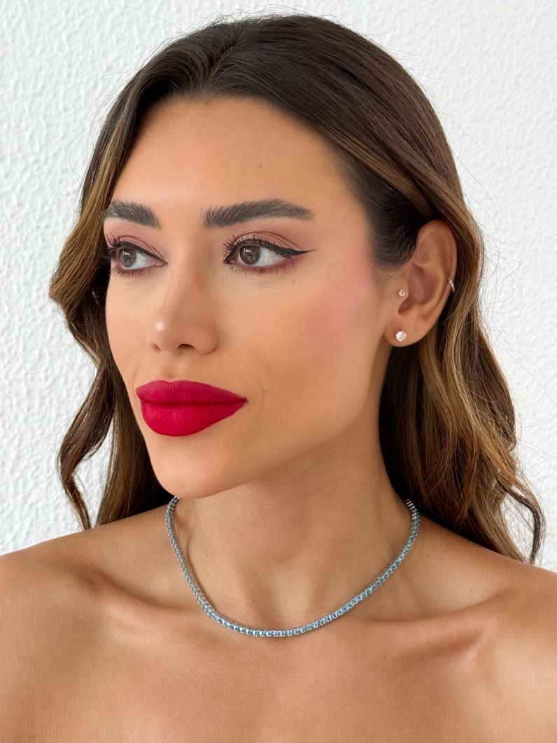 Colar Folheado a Ouro 18k e Prata Zircônias Coloridas